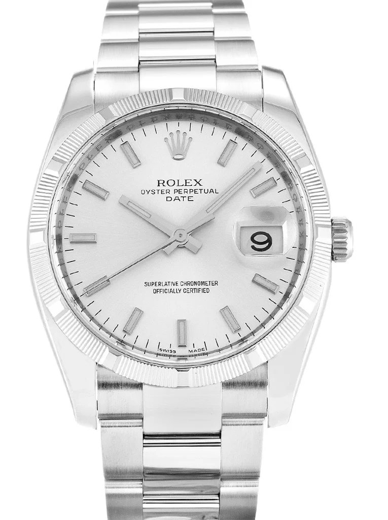 Rolex Oyster Perpetual Date 34mm Silver Dial 115210 - Bestter Watches