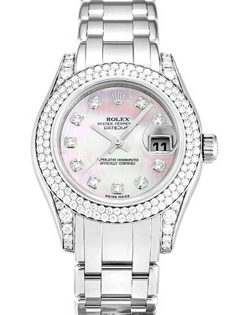 Rolex Pearlmaster 36mm Mother of Pearl   Pink Dial 80359 - Bestter Watches