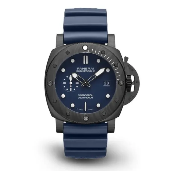 Panerai Submersible Men Automatic Blue Rubber Watch PAM01232 - Bestter Watches