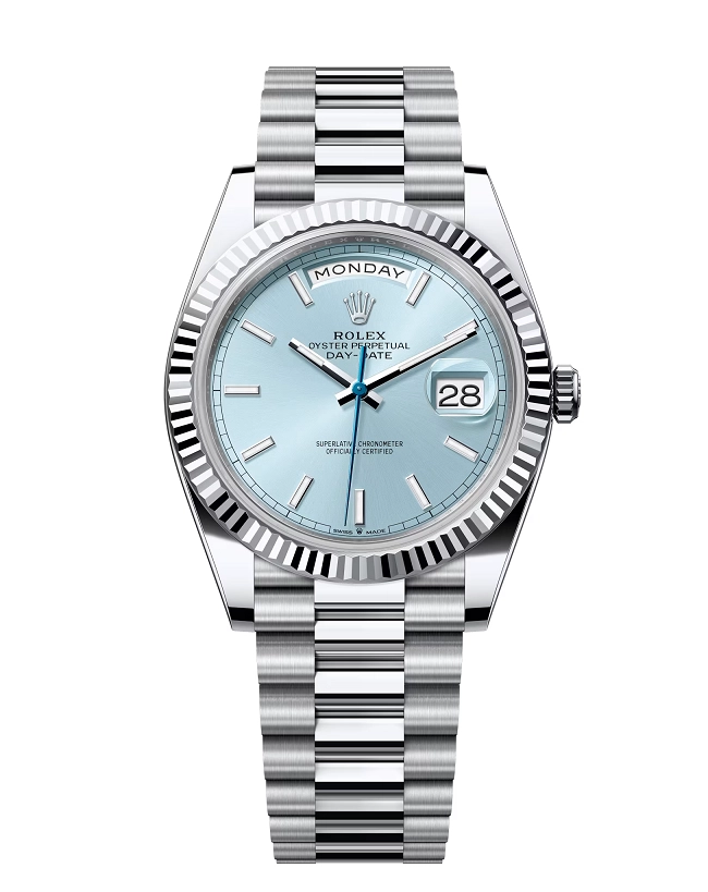 Superclone Rolex Day-Date 40 mm Ice blue Dial 228236 - Bestter Watches