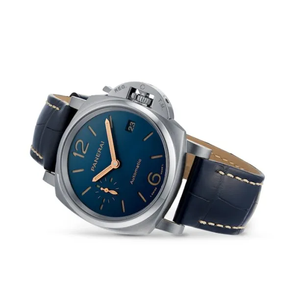Panerai Luminor Due Men Automatic Blue Alligator Watch PAM00926 - Bestter Watches