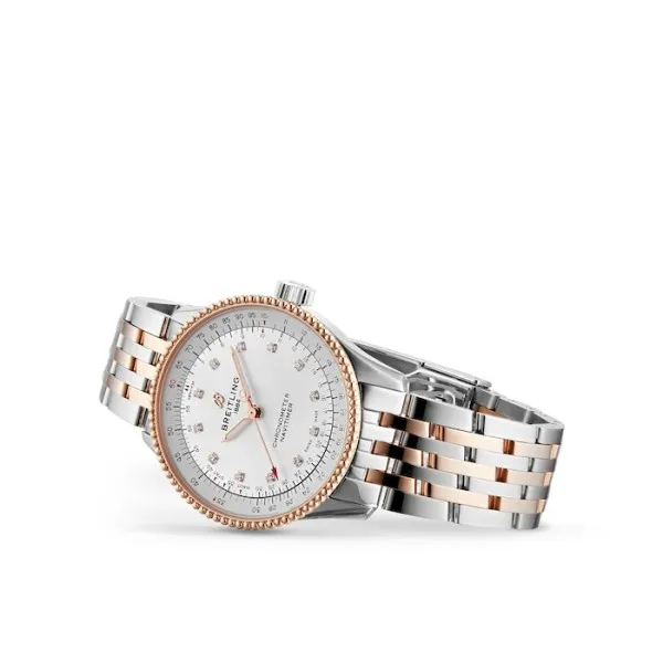 Breitling Navitimer Women Automatic Mother of Pearl Stainless Steel   Rose Gold Watch U17395211A1U1 - Bestter Watches