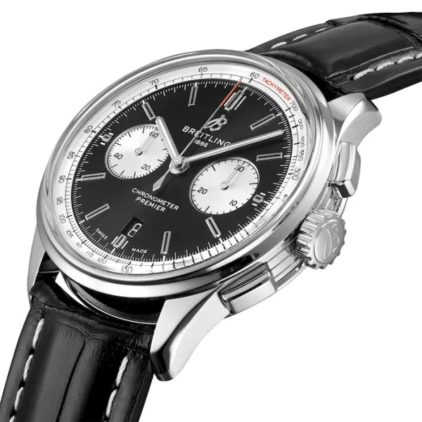 Breitling Premier Men Automatic Black Alligator Watch AB0118371B1P1 - Bestter Watches