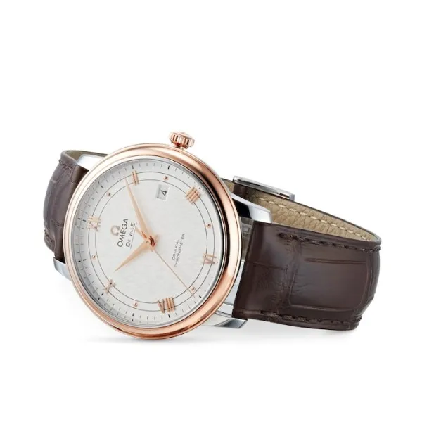 Omega De Ville Men Automatic Mother of Pearl Leather Watch O42423402002002 - Bestter Watches