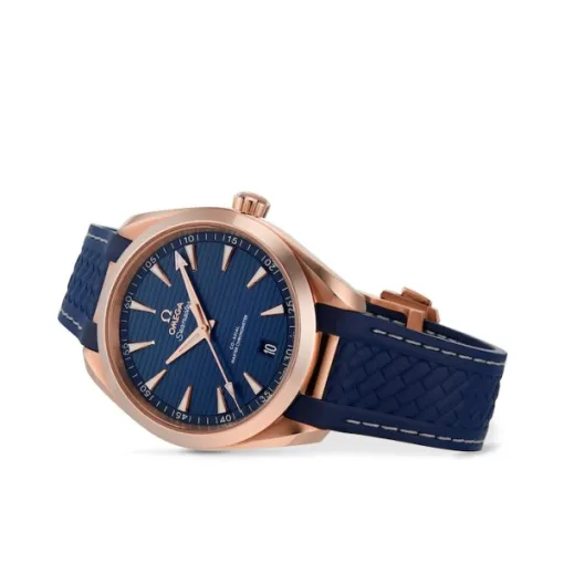 Omega Seamaster Aqua Terra Men Automatic Blue 18ct Rose Gold Watch O22052412103001 - Bestter Watches