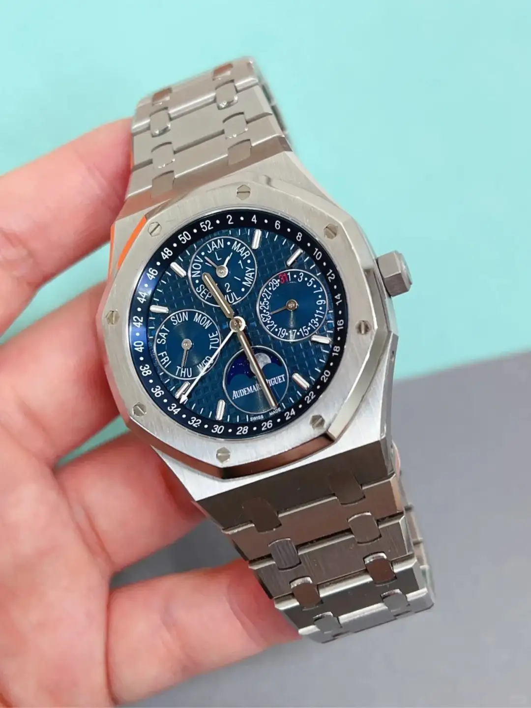 Audemars Piguet Royal Oak Perpetual Calendar Blue 26574ST.OO.1220ST.02 - Bestter Watches