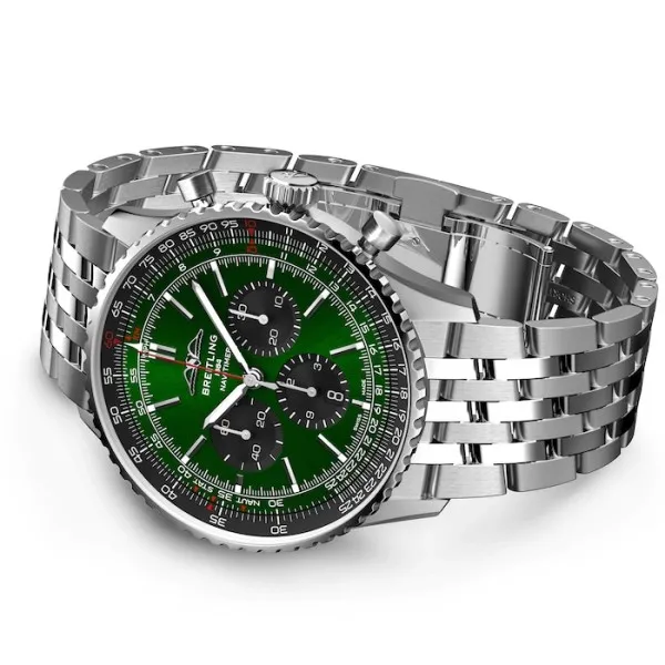Breitling Navitimer Men Automatic Green Stainless Steel Watch AB0137241L1A1 - Bestter Watches
