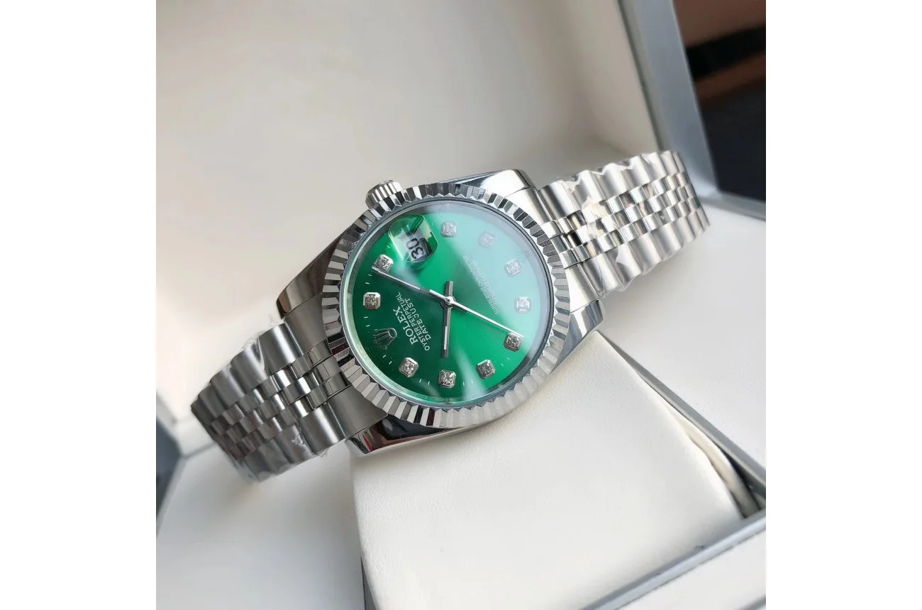 Couple Watches Rolex Datejust 36/28mm SS/SS Jub Green/Dia - Bestter Watches