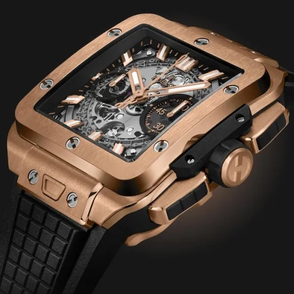 Hublot Square Bang Men Automatic Skeleton Rubber Watch 821.OX.0180.RX - Bestter Watches