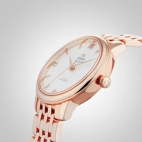 Omega De Ville Women Automatic Mother of Pearl 18ct Rose Gold Watch O42450332005002 - Bestter Watches