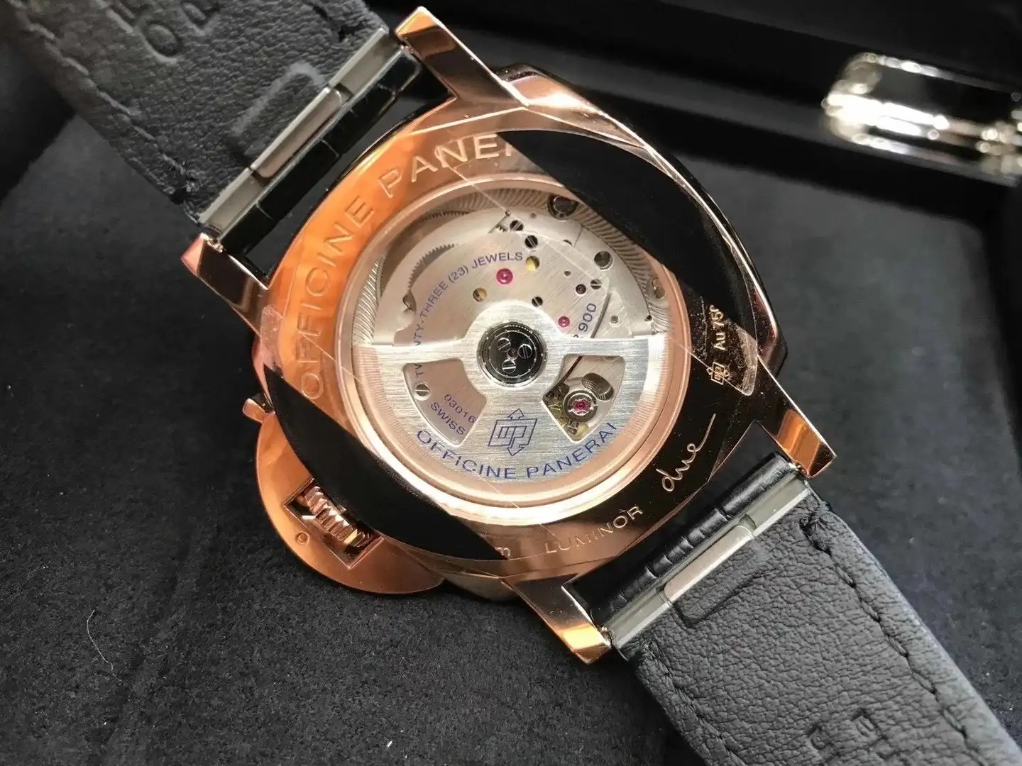 Panerai Luminor Due Men Automatic Black Alligator Watch PAM01029 - Bestter Watches