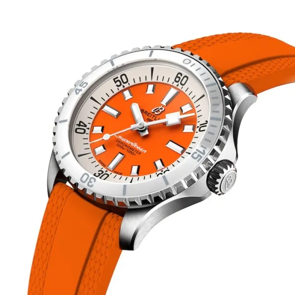 Breitling Superocean Unisex Automatic Orange Rubber Watch A17377211O1S1 - Bestter Watches