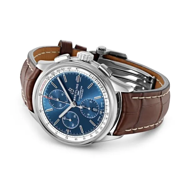 Breitling Premier Men Automatic Blue Crocodile Watch A13315351C1P1 - Bestter Watches