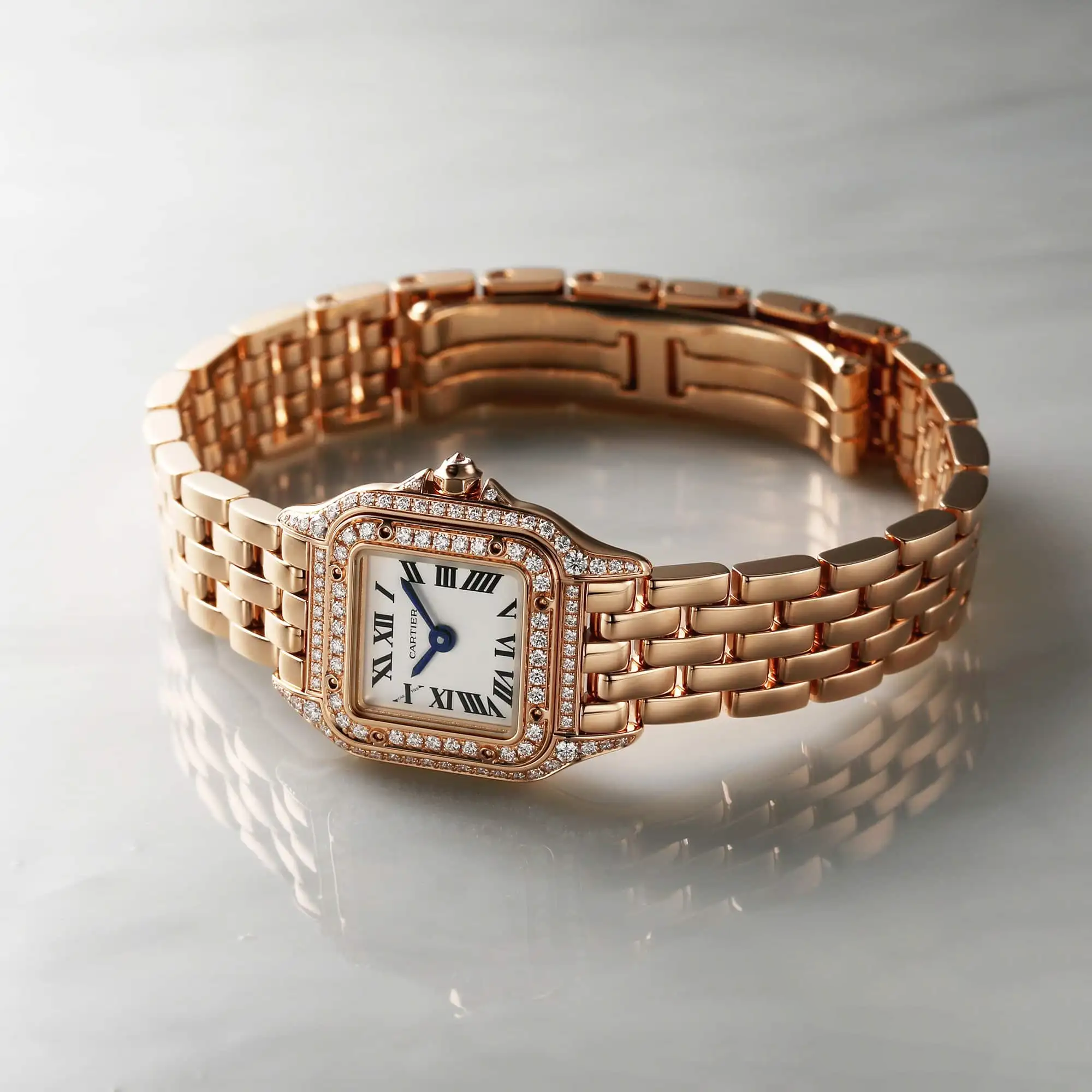 Cartier Panthère de Cartier Women Quartz White 18ct Rose Gold Watch WJPN0020 - Bestter Watches