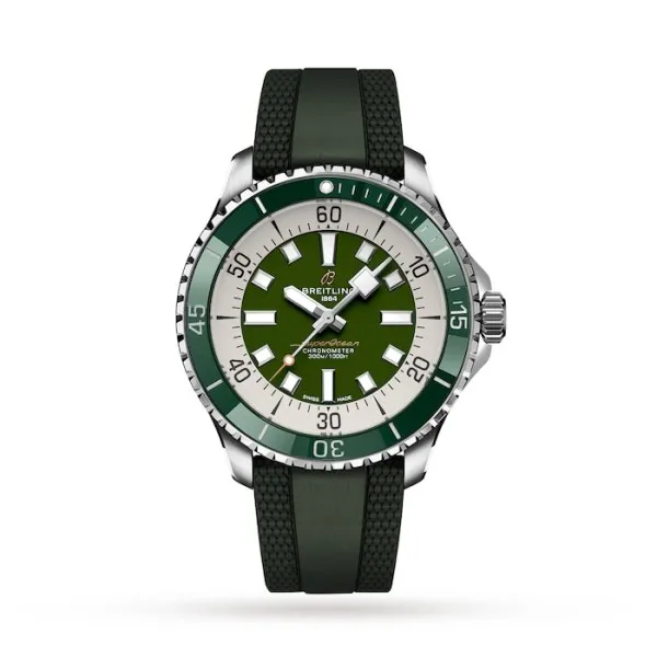 Breitling Superocean Men Automatic Green Rubber Watch A17376A31L1S1 - Bestter Watches