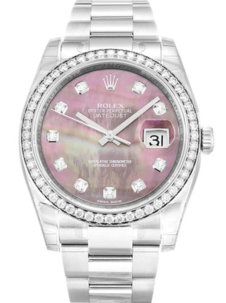 Rolex Datejust 36mm Mother of Pearl   Black Dial 116244 - Bestter Watches