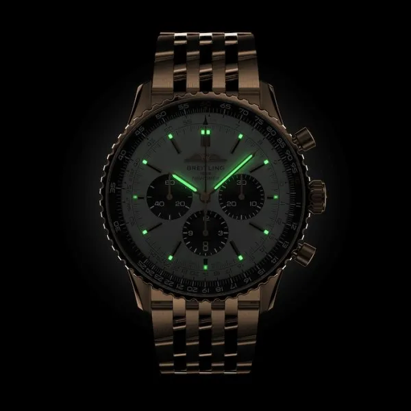 Breitling Navitimer Men Automatic Silver 18ct Rose Gold Watch RB0137241G1R1 - Bestter Watches