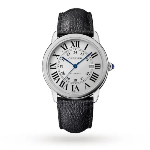 Cartier Ronde de Cartier Men Automatic Silver Leather Watch WSRN0022 - Bestter Watches