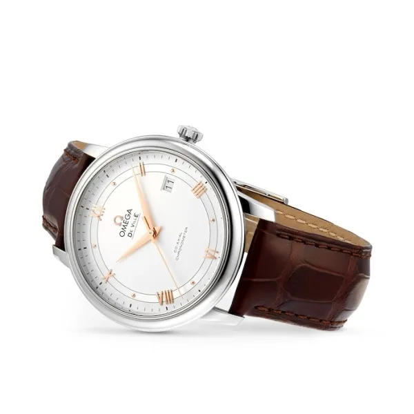 Omega De Ville Men Automatic Silver Leather Watch O42413402002002 - Bestter Watches