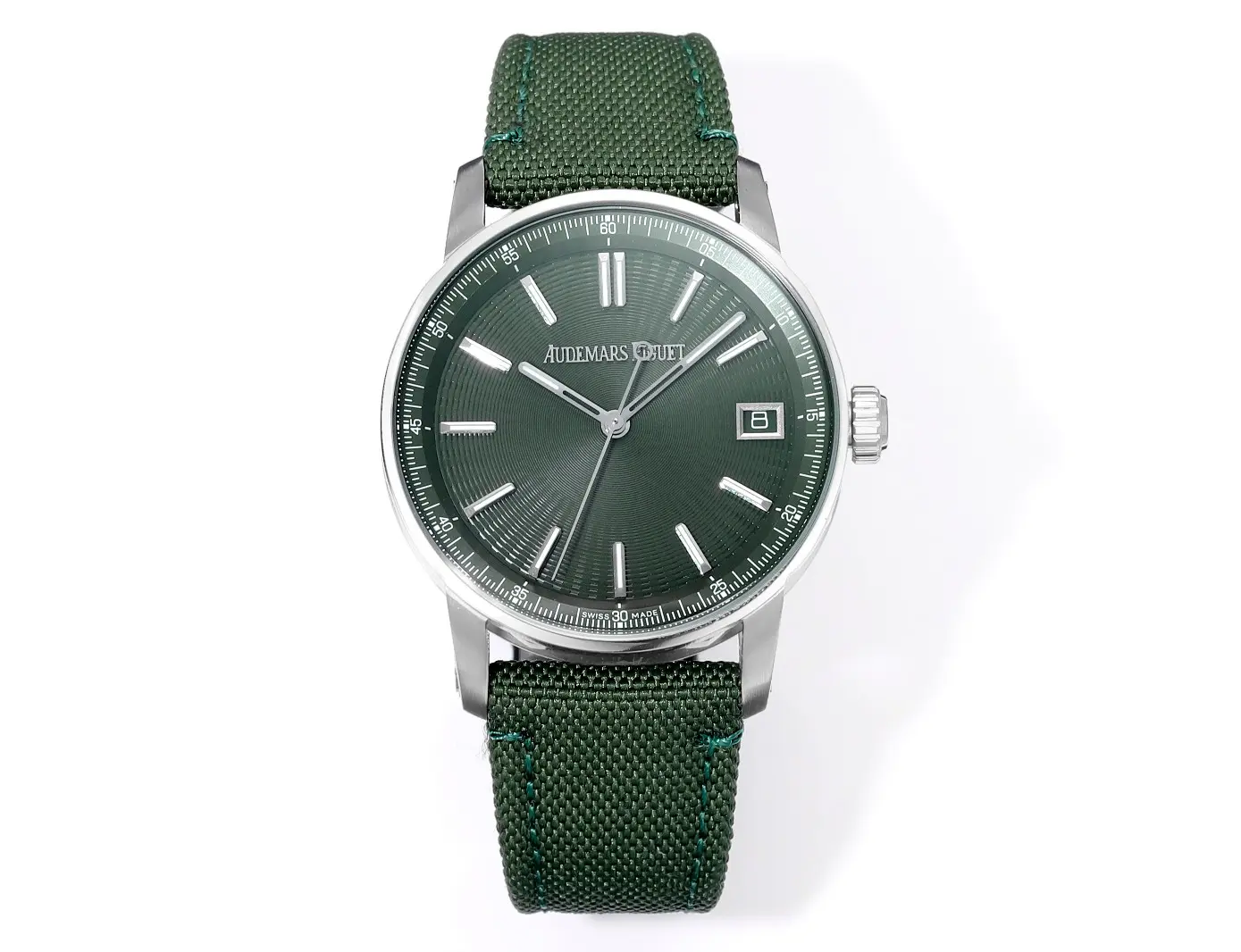 watch Audemars Piguet CODE 11.59 Green Dial Stainless Steel Watch with Fabric Strap - Bestter Watches