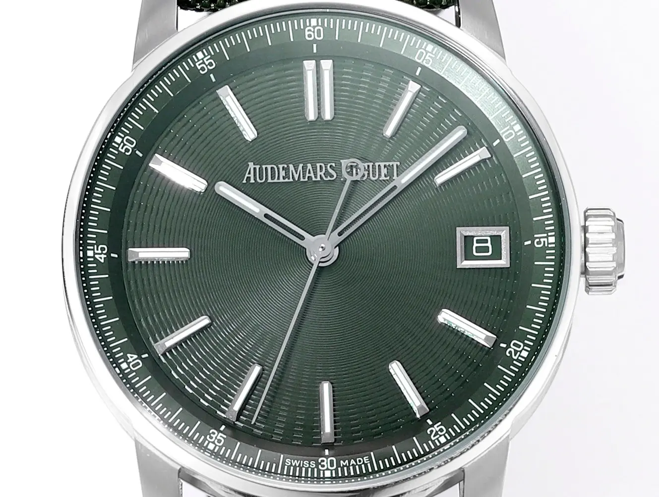 watch Audemars Piguet CODE 11.59 Green Dial Stainless Steel Watch with Fabric Strap - Bestter Watches