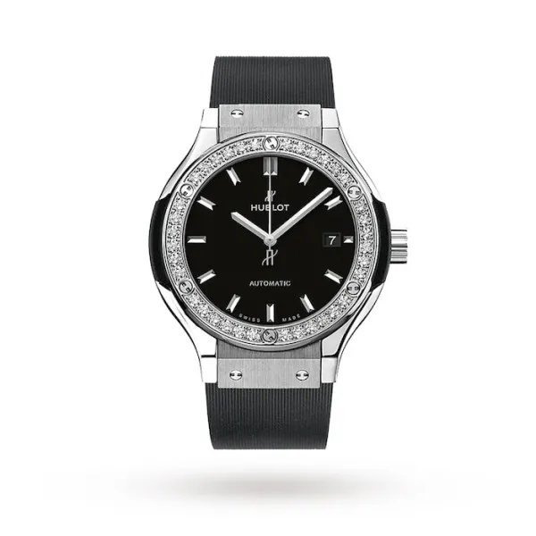 Hublot Classic Fusion Women Automatic Black Rubber Watch 582.NX.1170.RX.1204 - Bestter Watches