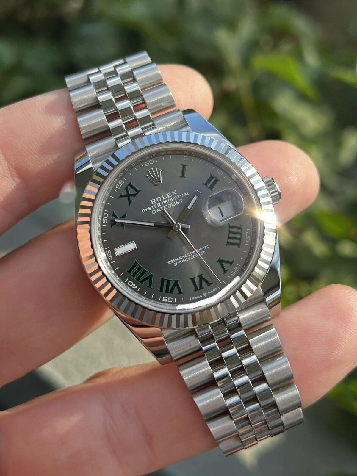 Superclone Rolex Datejust 41mm Rhodium Dial 126334  Wimbledon  Flutted / Jubilee - Bestter Watches