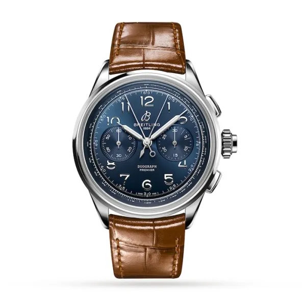 Breitling Premier Men Blue Alligator Watch AB1510171C1P1 - Bestter Watches