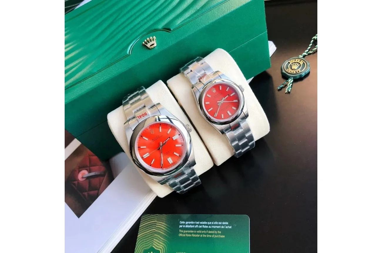 Couple Watches Rolex Oyster Perpetual 31/41mm SS/SS Red/Stk - Bestter Watches