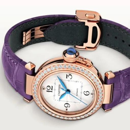 Cartier Pasha de Cartier Women Automatic Silver Alligator Watch WJPA0012 - Bestter Watches