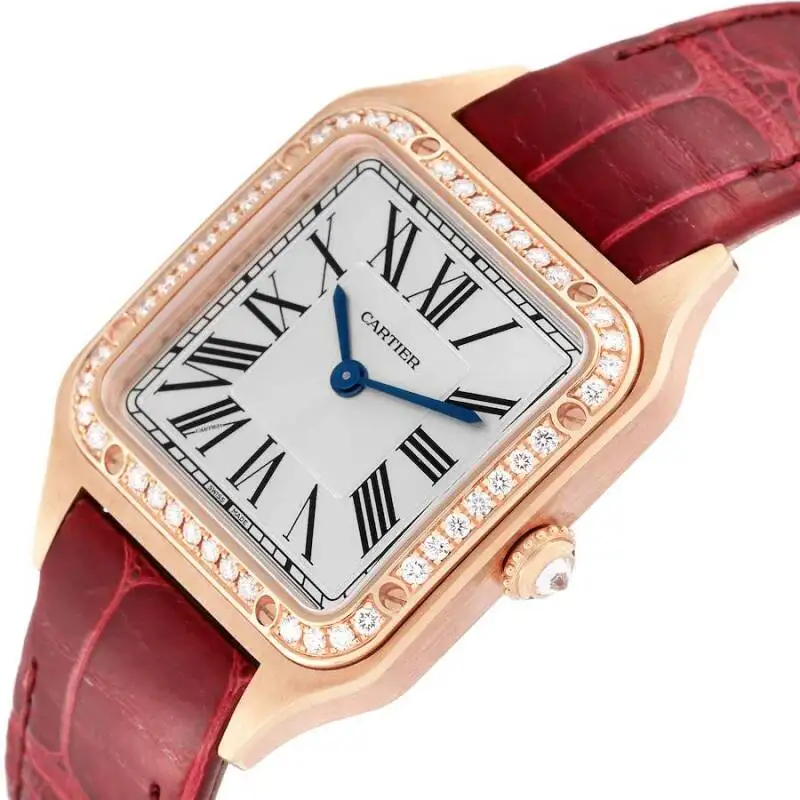 Cartier Santos-Dumont Men Quartz Silver Leather Watch WJSA0016 - Bestter Watches