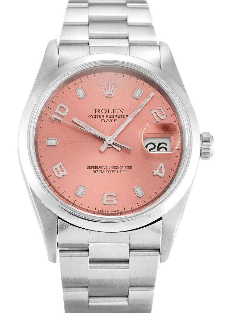 Rolex Oyster Perpetual Date 34mm Salmon Dial 15200 - Bestter Watches
