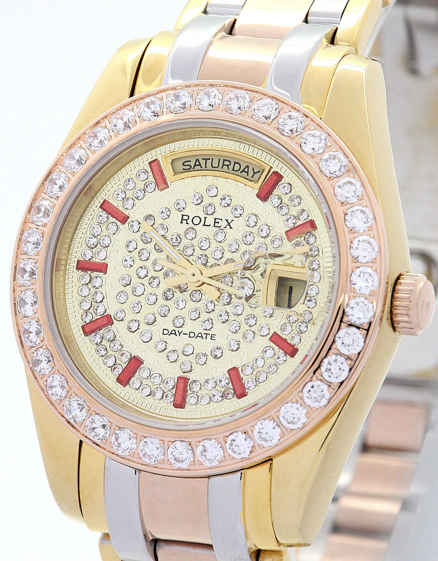 Rolex Day-Date 36mm Yellow gold with Diamonds Dial 118346 - Bestter Watches