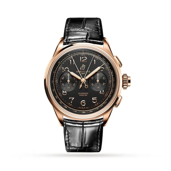 Breitling Premier Men Black Alligator Watch RB1510251B1P1 - Bestter Watches