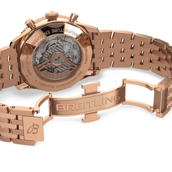 Breitling Navitimer Men Automatic Silver 18ct Rose Gold Watch RB0137241G1R1 - Bestter Watches