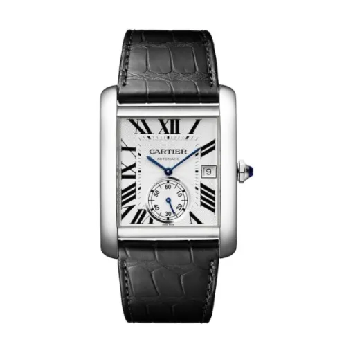 Cartier Tank MC Men Automatic Silver Alligator Watch W5330003 - Bestter Watches