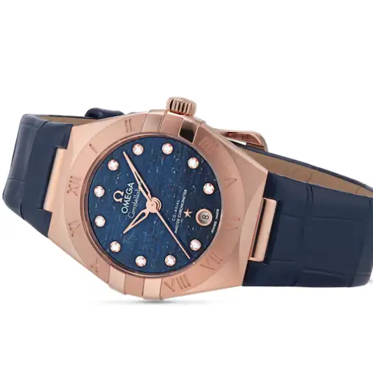 Omega Constellation Women Automatic Blue Leather Watch O13153292099001 - Bestter Watches
