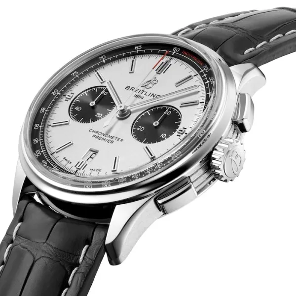 Breitling Premier Men Automatic Black Crocodile Watch AB0118221G1P1 - Bestter Watches