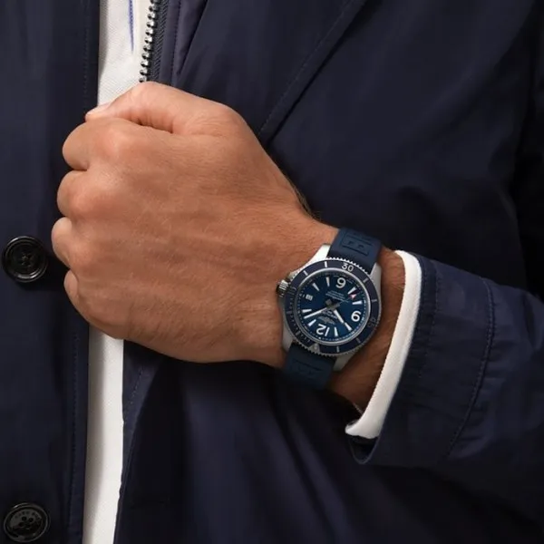 Breitling Superocean Men Automatic Blue Rubber Watch A17366D81C1S2 - Bestter Watches