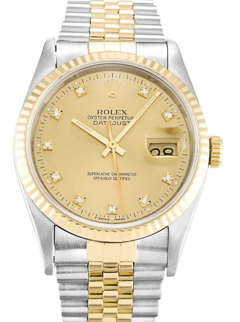 Rolex Datejust 36mm Champagne Diamonds Dial 16233 - Bestter Watches