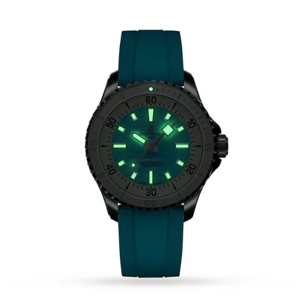 Breitling Superocean Unisex Automatic Turquoise Rubber Watch A17377211C1S1 - Bestter Watches