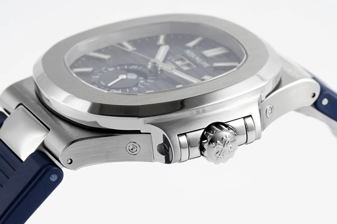 Patek Philippe Blue Nautilus Rubber Strap Watch - Bestter Watches