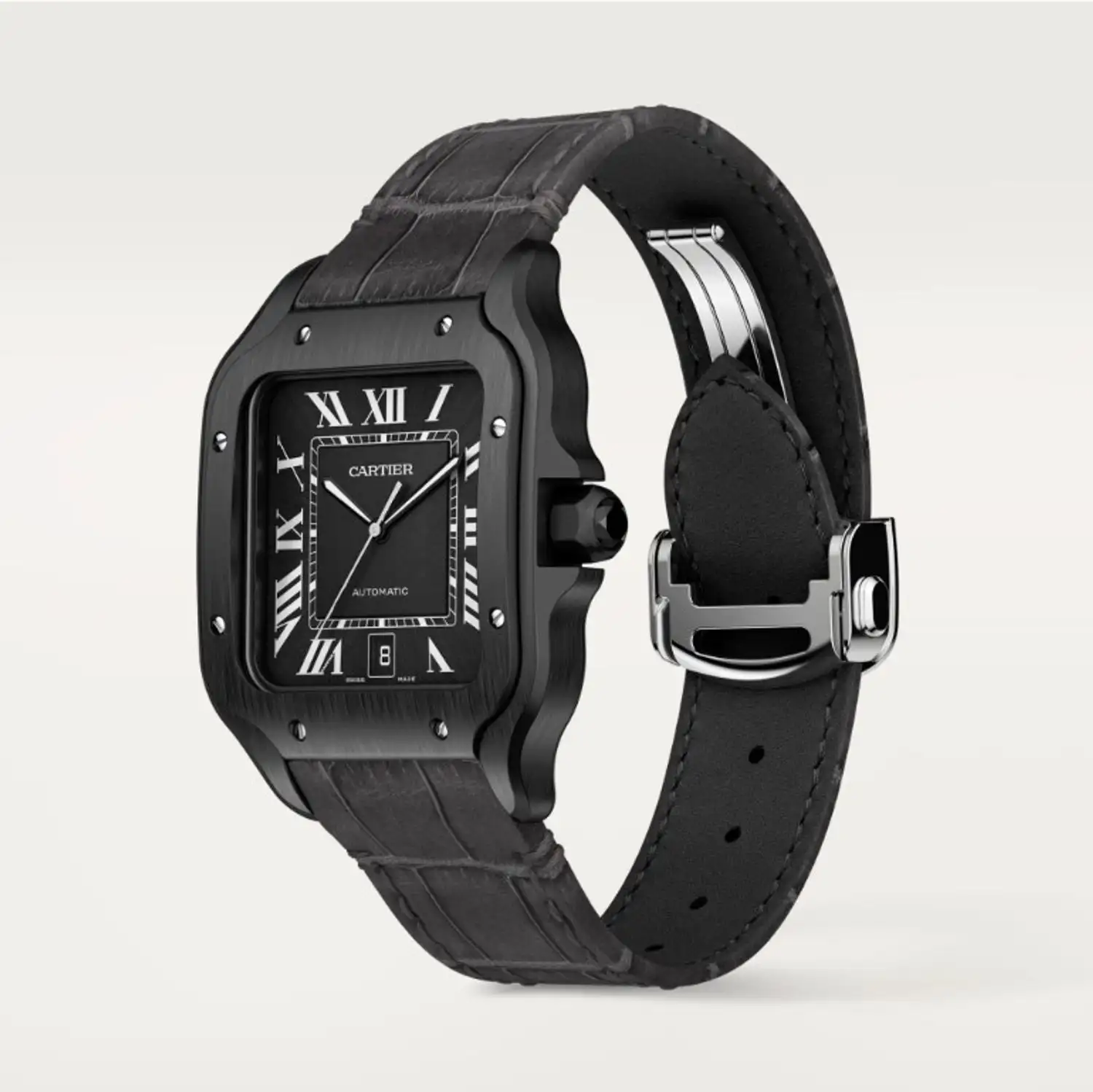 Cartier Santos de Cartier Men Automatic Black Rubber Watch WSSA0039 - Bestter Watches