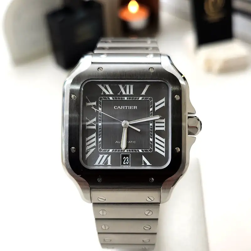 Cartier Santos de Cartier Men Automatic Grey Stainless Steel Watch WSSA0037 - Bestter Watches