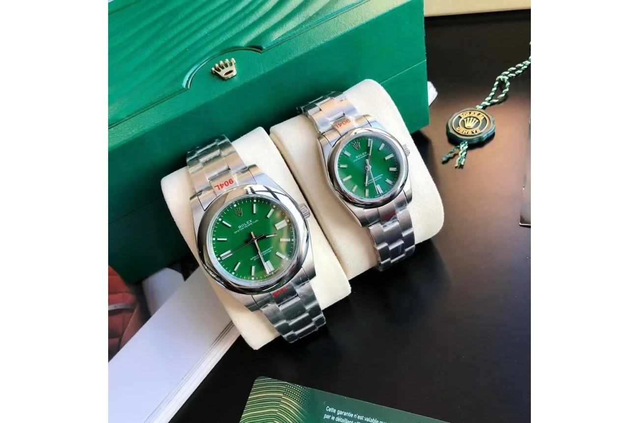 Couple Watches Rolex Oyster Perpetual 31/41mm SS/SS Green/Stk - Bestter Watches
