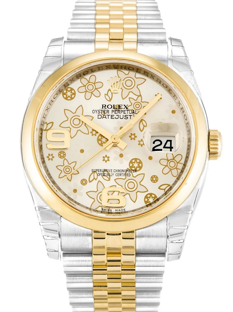 Rolex Datejust 36mm Silver Floral Dial 116203 - Bestter Watches