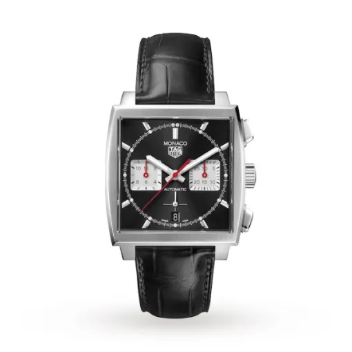 TAG Heuer Monaco Men Automatic Black Alligator Watch CBL2113.FC6177 - Bestter Watches