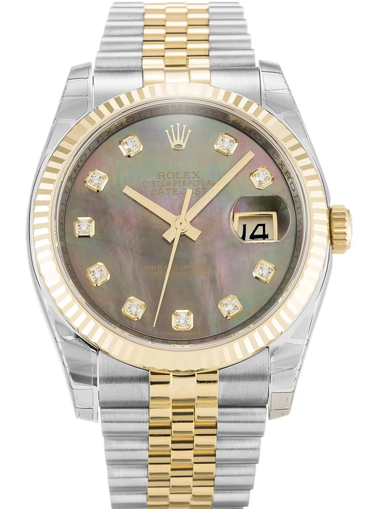 Rolex Datejust 36mm Mother of Pearl   Black Dial 116233 - Bestter Watches
