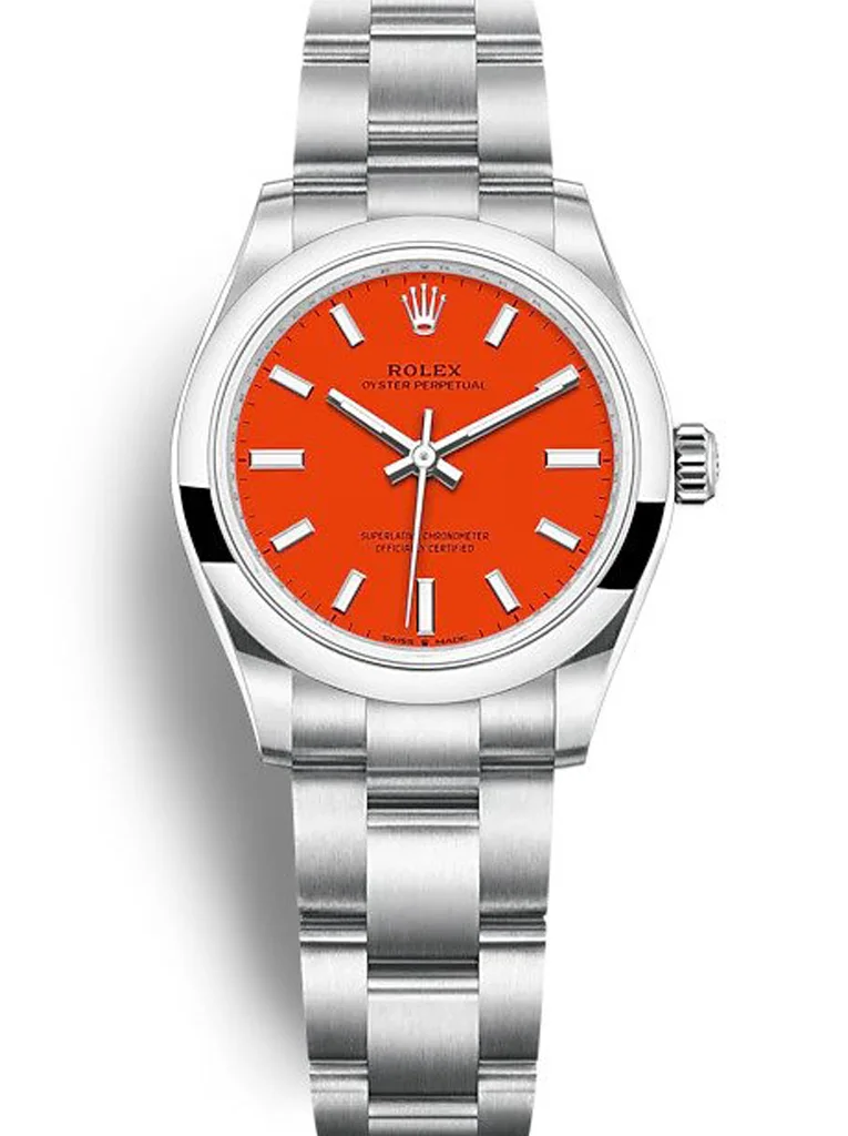 Rolex Oyster Perpetual Lady 31mm Coral Red Dial 277200 - Bestter Watches