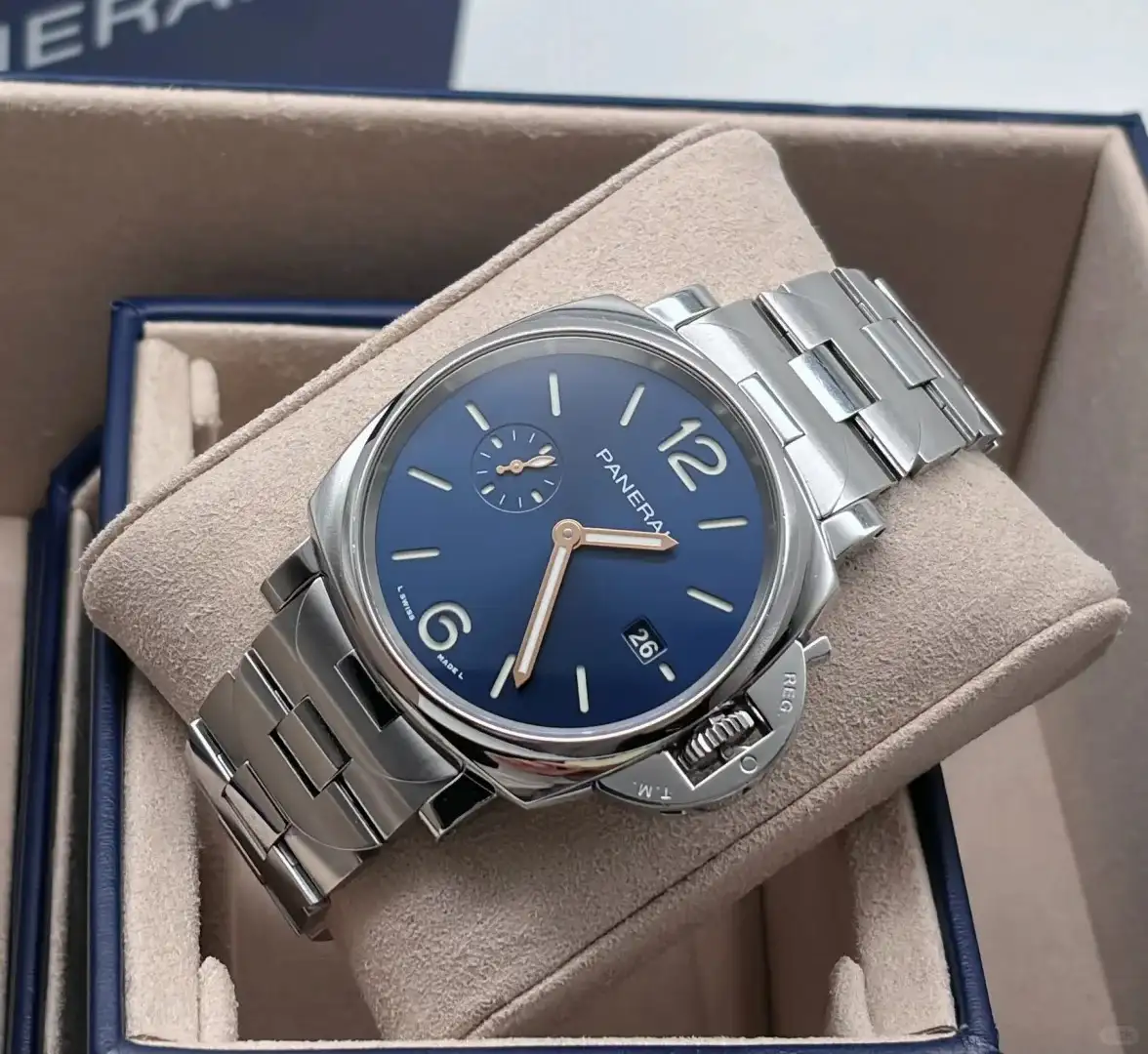 Panerai Luminor Due Men Automatic Blue Stainless Steel Watch PAM01124 - Bestter Watches